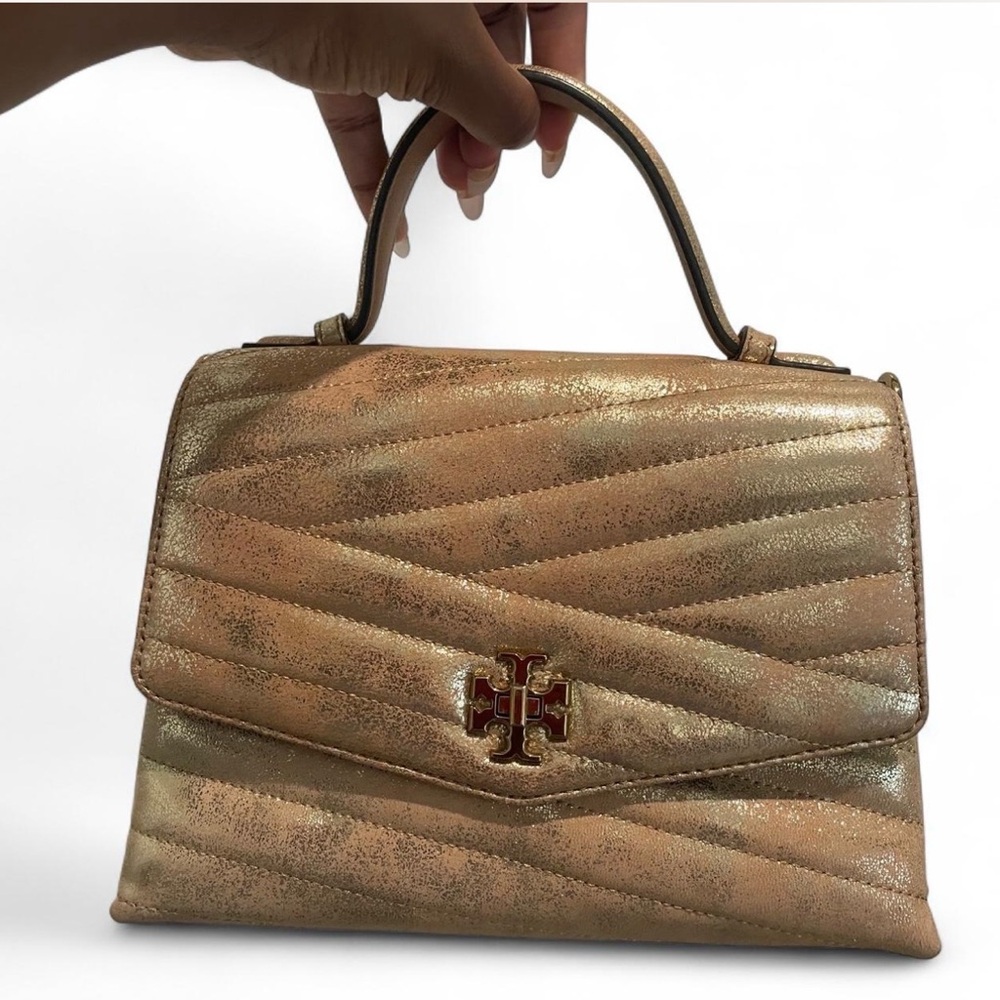 Tory Burch Kira Metallic Gold Satchel